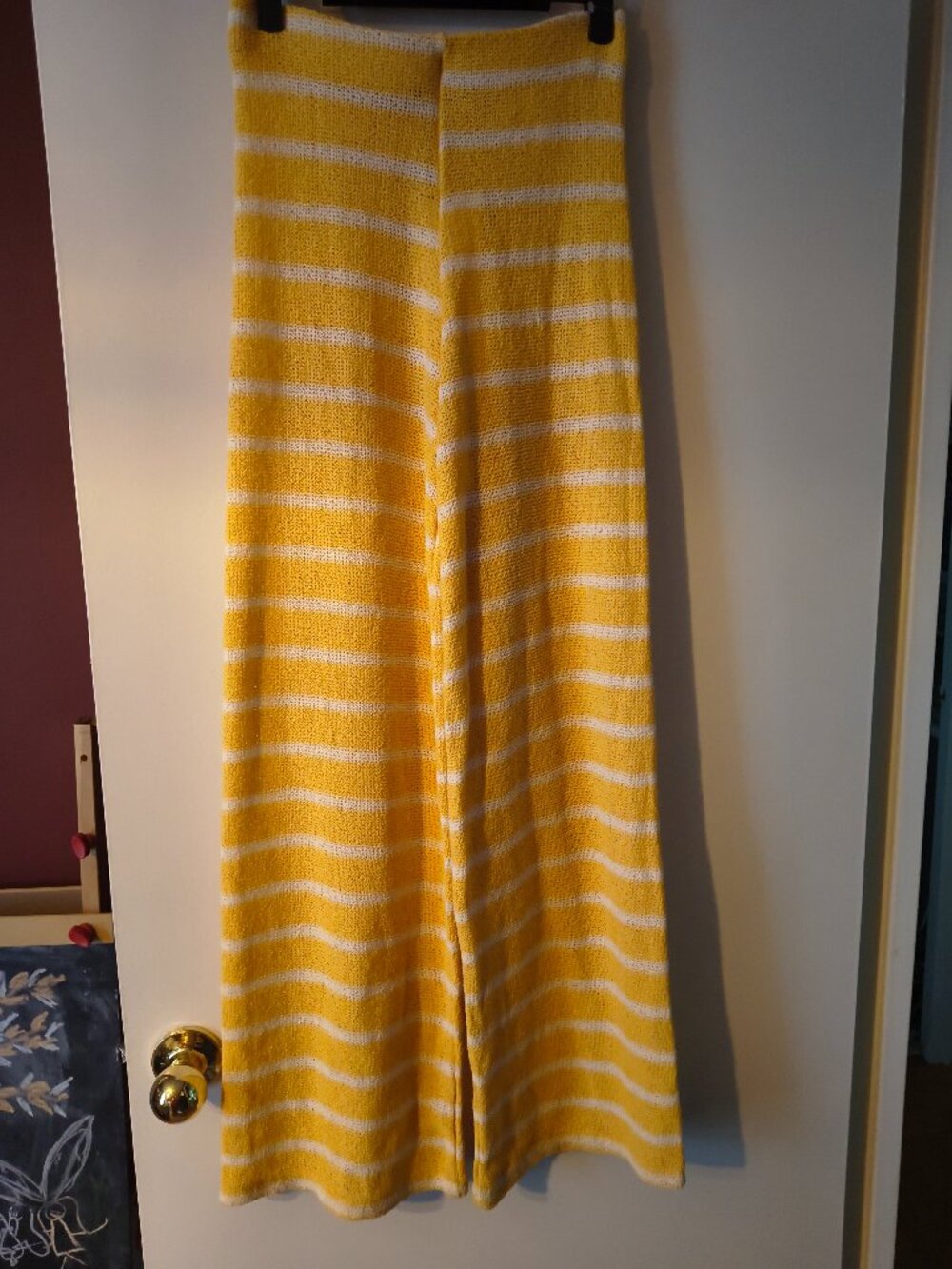 NWT Zara Yellow & White Striped Knit Pants - Size S